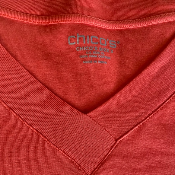 Chico’s V-neck Pima cotton 3/4 length sleeve tee - Picture 6 of 10